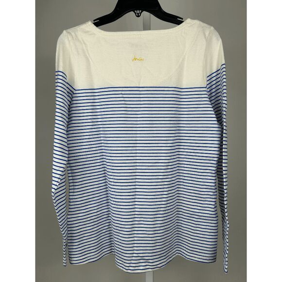 Joules Women's Harbour Embroidered Long Sleeve T-Shirt, Bees Stripe Embroidery 6 - Picture 3 of 12